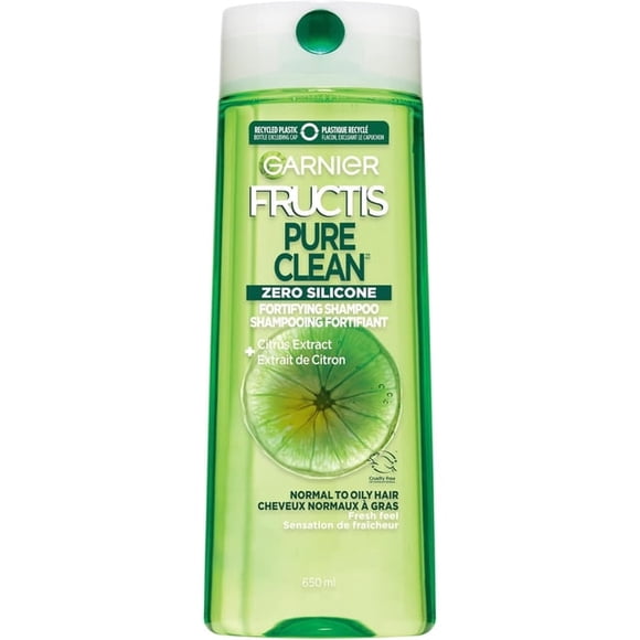Garnier Fructis Pure Clean Zero Silicone Fortifying Shampoo for Normal to Oily Hair, with Citrus Extract, 370ml
