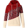 thumbnail image 4 of Pompotops Sweatshirts à Capuche pour Femmes, Col Bénitier, Manches Longues, Imprimé de Noël, avec Cordon de Serrage, 4 of 5