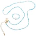 thumbnail image 3 of 1 Set Crystal Beaded Necklace Rings Trendy Clavicle Chain Finger Ring Jewelry for Women, 3 of 9