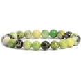 thumbnail image 1 of Angelstones Bracelet Extensible Unisexe en Perles Rondes de 8 mm avec Pierre Précieuse Chrysoprase Australienne Naturelle, 1 of 2