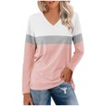 thumbnail image 1 of Pisexur Sweats à Capuche Femme Mode Color Block Patchwork V Col Sweat-Shirts Décontractés à Manches Longues pour Femmes Sweat-Shirt Oversize Léger et Fluide pour Femmes Pulls, 1 of 2