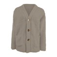 thumbnail image 1 of Fleece Cardigan Sweaters for Women Soft Long Sleeve Jacket with Pockets Button Down Open Front Fall Clothes, 1 of 5