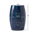 thumbnail image 3 of Lace Cut Iron Side Table,Patio Garden Stool Coffee End Table Nightstand for Small Spaces,Living Room,Front Porch,Poolside,Dark Blue, 3 of 8