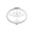 thumbnail image 1 of Plane Army Line Mirror Oval Portable Hand Pocket Makeup, 1 of 3