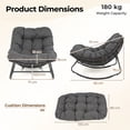 thumbnail image 2 of Costway Patio Papasan Rocking Chair,Oversized Egg-shaped Rocker with Thick Cushioned Seat Gray, 2 of 10