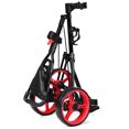 thumbnail image 3 of Patiojoy Chariot de Golf Pliable à 3 Roues à Pousser et Tirer avec Siège, Tableau de Bord, Sac, Rouge, 3 of 5