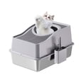 thumbnail image 1 of Kojooin Stainless Steel Litter Box with Lid, Enclosed Litter Box with Cat Litter Mat and Scoop, Extra Large High Sided Cat Litter Trays Easy Clean Detachable, 1 of 7