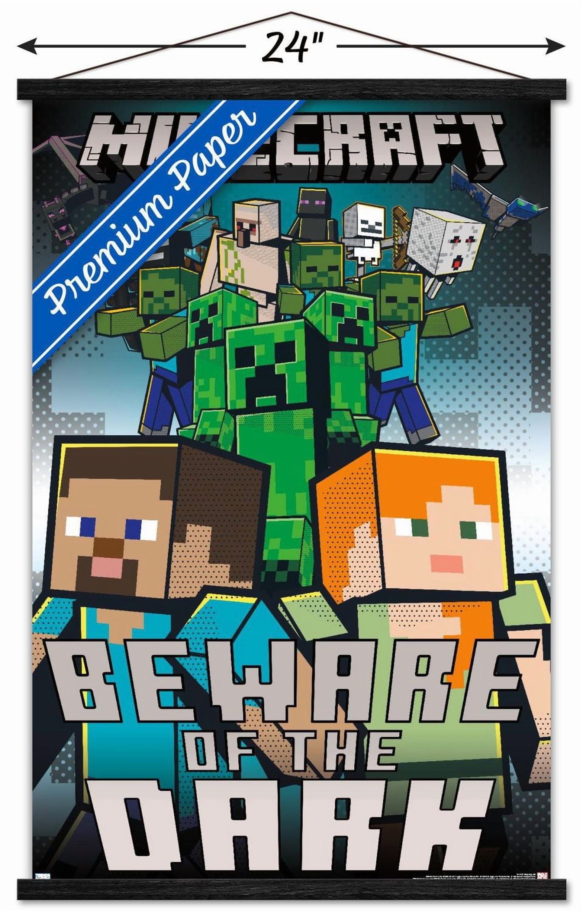 Minecraft - Beware Of The Dark Wall Poster with Magnetic Frame
