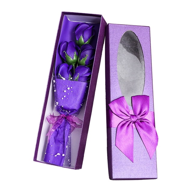 Flower Bouquet 5 Soap Roses Flower Valentine‘S Day Mother‘S Day Gift Box