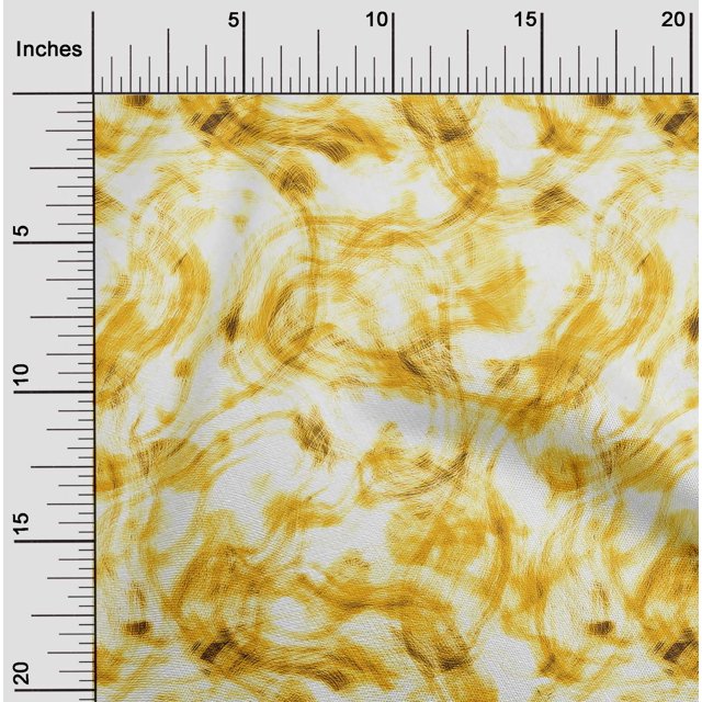 oneOone Polyester Lycra Yellow Fabric Florals Sewing Craft Projects Fabric Prints By Yard 56 Inch Wide