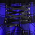 thumbnail image 4 of Kcodviy Robe Asymétrique à Lacets Femmes Robes à Manches Courtes Décontractées Imprimé Femmes Décontracté Mini Chic Décontracté Robes pour Femmes Tartan Col Rond à Carreaux Soirée Automne Robes Robe pour Femme, 4 of 6
