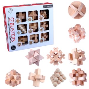 Brain Teaser Des puzzles, 9 Jeu de Pcs en bois Teaser jeu de puzzle pour la maison