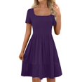 thumbnail image 1 of Ovzne Robes pour Femmes 2025 Robe de Plage Robes Unies pour Femmes Été Décontractée Sans Manches Plissée à Nouer devant Plissée Mini Robe d'Été Robe de Plage Vacances avec Poche Robe pour Femmes Courte P, 1 of 6
