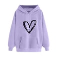 thumbnail image 1 of MeetoTime Women's Fall Hoodie Basic Printed Fleece Long Sleeve Hooded Sweatshirt Pullover with Pockets, 1 of 5