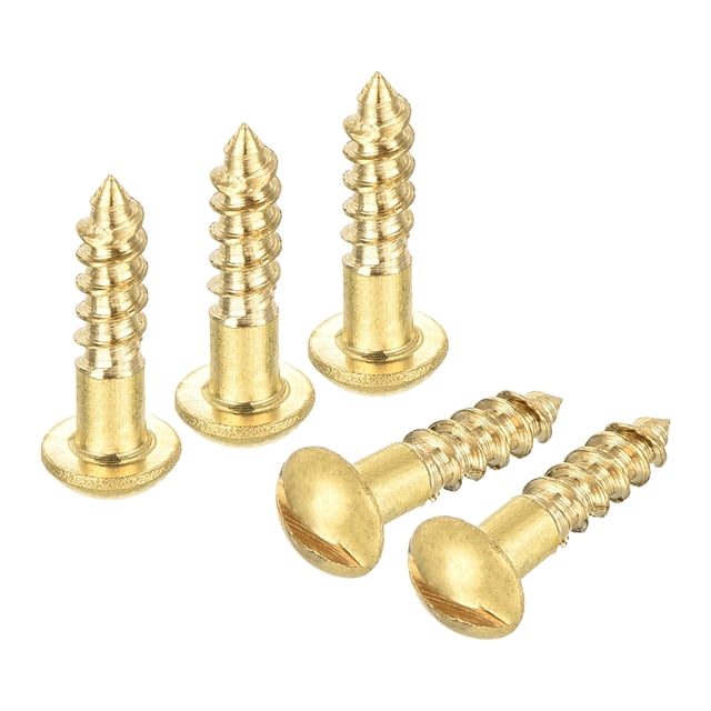 Wood Screws M3 x 12mm Slotted Round Head Copper Self-Tapping Screw 200 Pcs