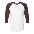 thumbnail image 1 of 5050 Raglan T-Shirt à Manches Trois-Quarts, XS, Brun Blanc, 1 of 4