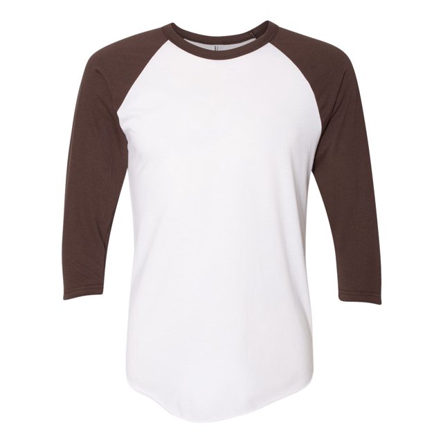 5050 Raglan T-Shirt à Manches Trois-Quarts, XS, Brun Blanc