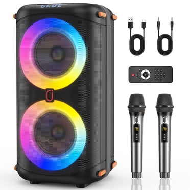 JYX Bluetooth Speaker, Dual 6.5'' Subwoofers, Portable Outdoor Speaker for Party, PA System with Echo Adjustment/Remote, HD Sound, T27