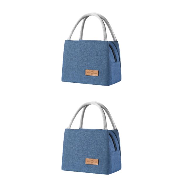 ZheElen Pack Lunch With Confidence Insulated Bento Bag Designed For Large Capacity Small+Blue 2Set
