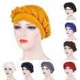 thumbnail image 2 of Fashion Pure Color Braid Muslim Women Turban Hat Chemo Cap Headwrap Headwear, 2 of 7
