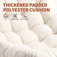 thumbnail image 4 of Indoor Outdoor Patio Rocking Glider Chair – 450 lbs Capacity – Weather-Resistant Rattan, UV-Proof Cushion & soft Toy Fleece Upholstery – Sturdy Rubber Wood & Reinforced Steel Frame, 4 of 6