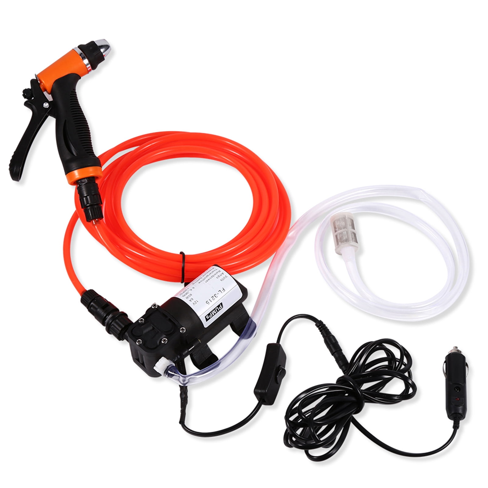 Dioche Lave-Auto Électrique Haute Pression 12V Machine de Nettoyage Pompe à Eau Kit de Lavage par Pulvérisation, Lave-Auto, Lave-Auto