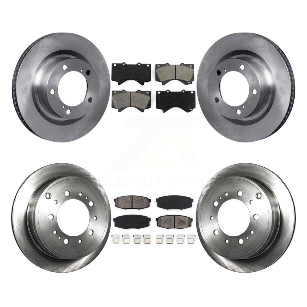 Transit Auto Front Rear Disc Brake Rotors and Semi-Metallic Pads Kit for Car Toyota Tundra Sequoia Lexus LX570 Land Cruiser K8S-101366