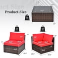 thumbnail image 3 of Costway 6PCS Patio Rattan Furniture Set Cushioned Sofa Coffee Table Red, 3 of 8