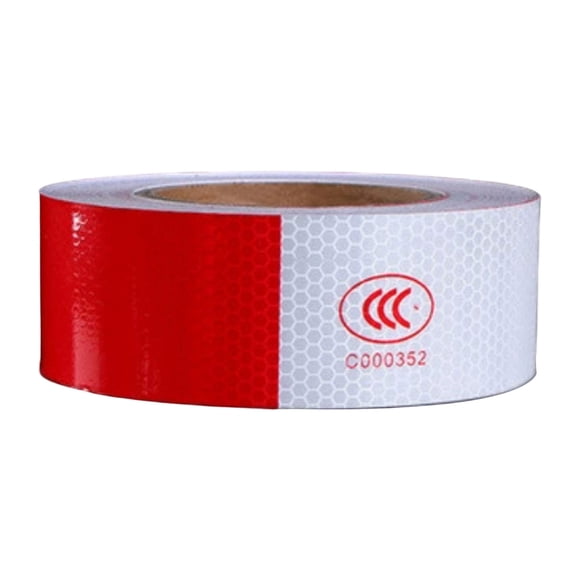 Red White Reflective Tape Roll for Car Truck Trailer, High Visibility Safety Sticker for Bumper, Body, Annual Inspection, Vehicle Safety,1.97inch x 49.21ft