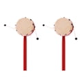 thumbnail image 1 of 2pcs 7cm Sheepskin Drumhead Rattle-drums Wooden Red Handle Shaking Drum Early Educational Traditional Toy Musical Instruments for Kids, 1 of 9