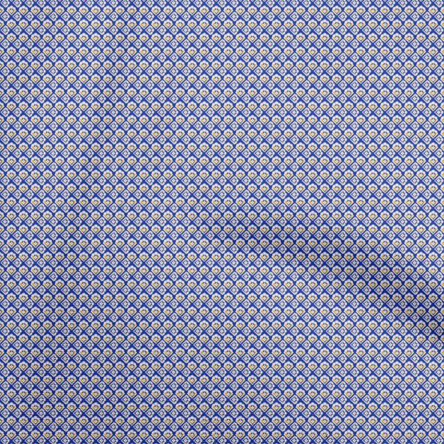 oneOone Rayon Blue Fabric Asian Ikat Craft Projects Decor Fabric Printed By The Yard 56 Inch Wide
