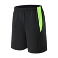 thumbnail image 1 of Plebaso Men's Athletic Training Shorts Loose Gym Workout Shorts Color Block Elastic Waist Running Shorts, 1 of 4