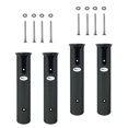thumbnail image 3 of 4 Poles Wall Mounted Fishing Rod Holders Tubes Links Fishing Rod Holder Rack Rests with Screws, Black, 3 of 8