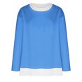 thumbnail image 3 of Timegard Hauts pour Femmes à Épaules Tombantes, Col Ras du Cou, Chandail Ample, Hauts d'Automne Décontractés à Manches Longues, Blouse Confortable, 3 of 4