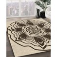 thumbnail image 3 of Ahgly Company Tapis d'Intérieur Lavable en Machine Carré Transitionnel Vanille Or, 3 Pieds Carré, 3 of 7