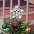 thumbnail image 3 of Holiday Time Christmas Tree Topper, Silver Tinsel Star, 6", 3 of 3