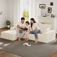 thumbnail image 4 of JARCLIC Modern L-Shaped Sectional Sofa, 108" Breathable Modular Couch with Storage Pockets, Convertible Sleeper Sofa for Living Room, Apartment (Beige), 4 of 7