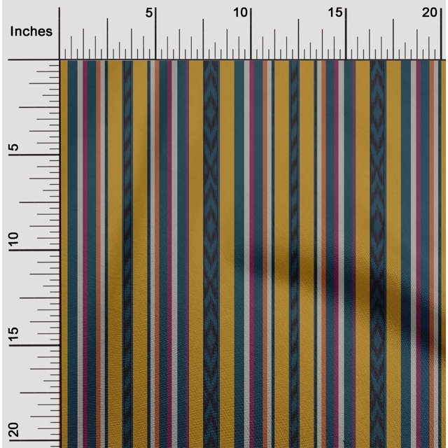 oneOone Tissu en Viscose Chiffon Rayé Ikat Imprimé Couture BTY 42 Pouces de Large