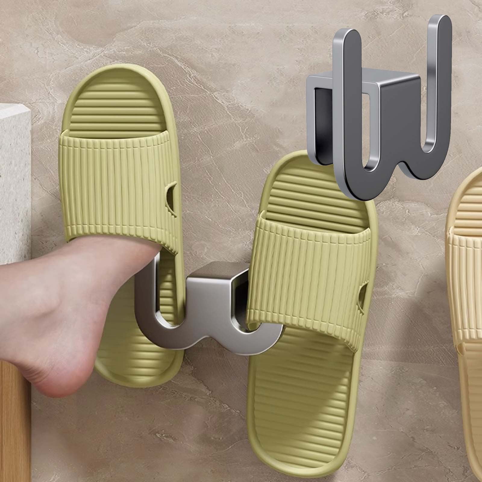 Suncoda Shoe Rack, Slippers Organizer Wall Hanging Without Drilling, Self Adhesive Shoe Rack for Door Closet Bathroom Kitchen