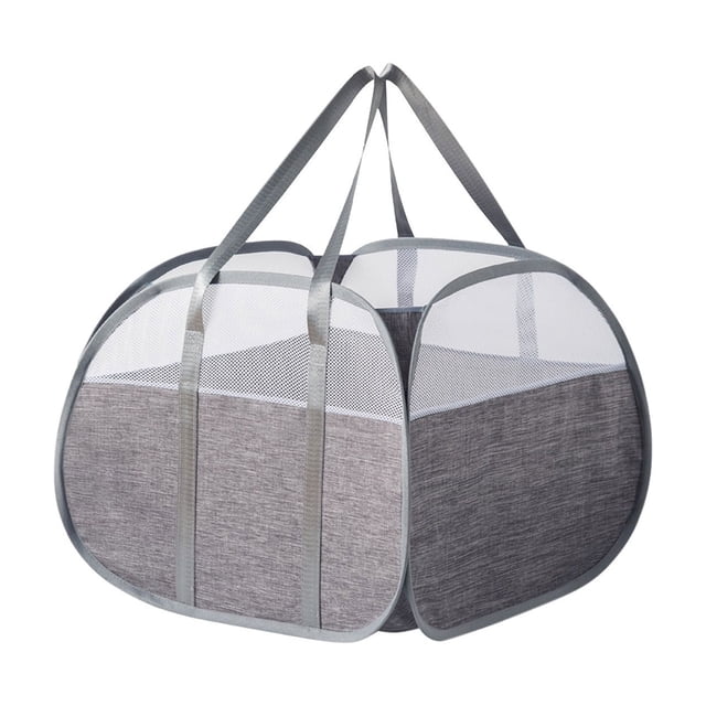 Clothes Hampers for Laundry,Large Laundry Hamper Mesh Laundry Hamper with Wide Opening and Side Pocket Breathable Sturdy Foldable and Space Saving for Laundry Clothes and Storage