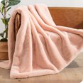 thumbnail image 1 of Bare Home Faux Fur Blanket - 60" x 80" - Ultra Soft Fleece - Oversized, Blush, 1 of 5