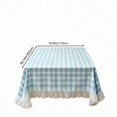thumbnail image 3 of Dvkptbk White Plaid Tablecloth Sheer Ruffle Waterproof Dining Table Cover, 3 of 6