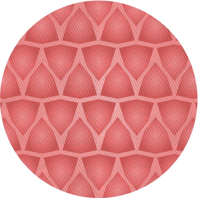 Ahgly Company Tapis Rond Lavable en Machine Intérieur Transitionnel Rouge, 7 Pieds Rond