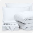 thumbnail image 1 of Bare Home Ensemble 7 Pcs Bed-in-a-Bag - Très Grand, Blanc avec Ensemble de Draps Blanc, 1 of 7