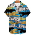 thumbnail image 2 of Ramiter Chemise Homme Shirts for Men, Regular-Fit Short-Sleeve Blue,M, 2 of 4