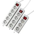 thumbnail image 2 of Eu Standard German Type Power Strip 3/4/5 Sockets In A Row Flat Adapter Light Switch With Surge Protector Extension Cable Home Improvement Electrical, 2 of 5
