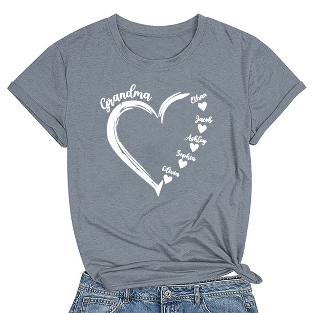 T-shirt Décontracté à Col Rond et Manches Courtes Imprimé Arbre de Noël pour Femmes