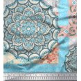 thumbnail image 1 of Soimoi Satin Silk Fabric Floral & Mandala Patchwork Print Sewing Fabric Yard 42 Inch Wide, 1 of 3