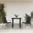 thumbnail image 1 of vidaXL 3 Piece Garden Dining Set Black Steel and Textilene, 1 of 5