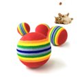 thumbnail image 2 of Trayknick Funny Pet Dog Puppy Cat Rainbow Striped Chewing Interactive Ball Teething Toy, 2 of 11